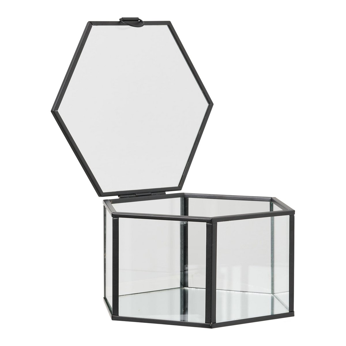 House Nordic ApS - Torpe Box, glas/metaal, helder/zwart, set van 2 - Deco Delights