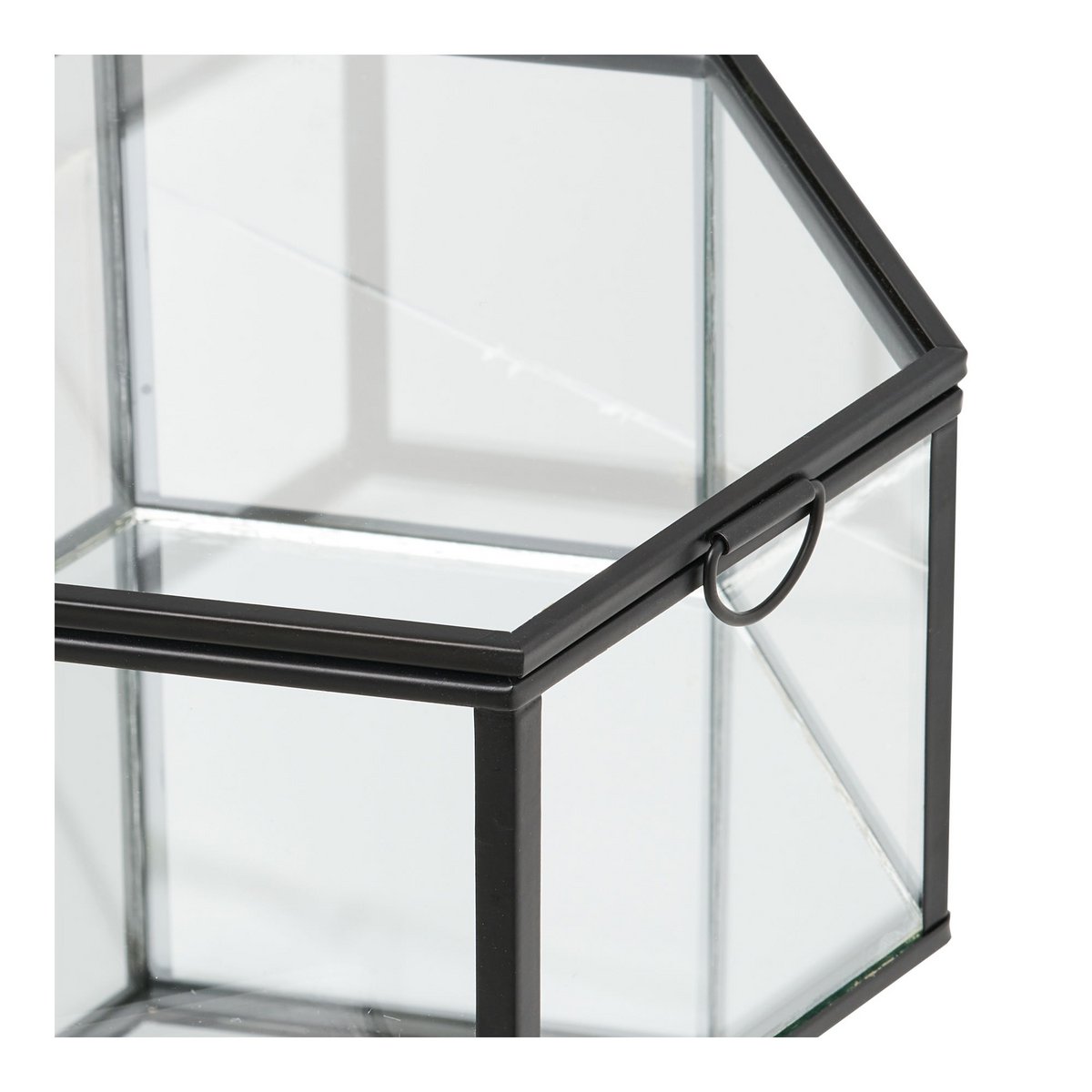 House Nordic ApS - Torpe Box, glas/metaal, helder/zwart, set van 2 - Deco Delights