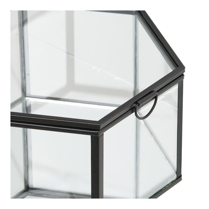 House Nordic ApS - Torpe Box, glas/metaal, helder/zwart, set van 2 - Deco Delights