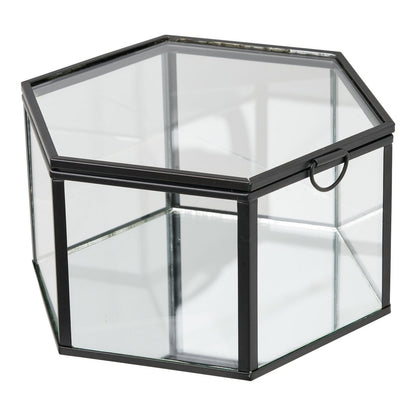House Nordic ApS - Torpe Box, glas/metaal, helder/zwart, set van 2 - Deco Delights