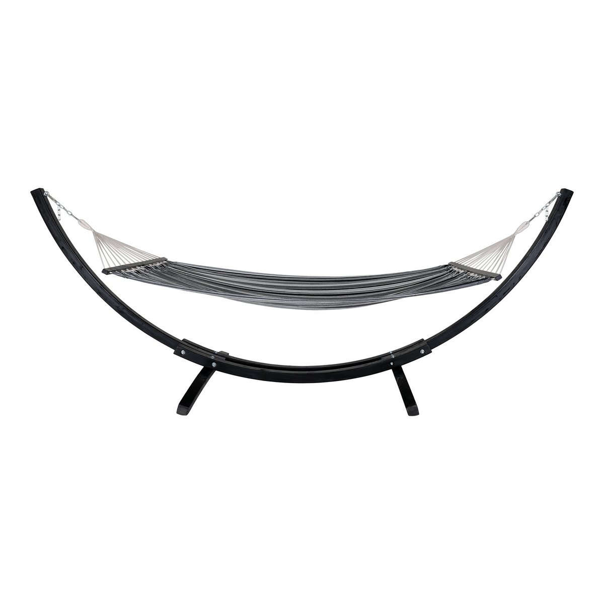 House Nordic ApS - Tripoli Hangmat - Hangmat op houten standaard, lariks, polyester/katoen, zwart/grijs/wit - Deco Delights