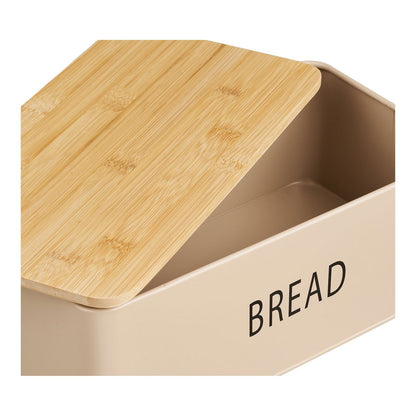 House Nordic ApS - Tula Broodtrommel met 3 blikken, metaal/bamboe, beige, set van 4 - Deco Delights