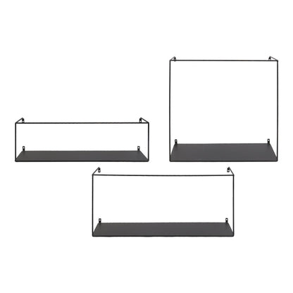 House Nordic ApS - Ulmo Wall Plank - Zwart, staal - set van 3 - Deco Delights