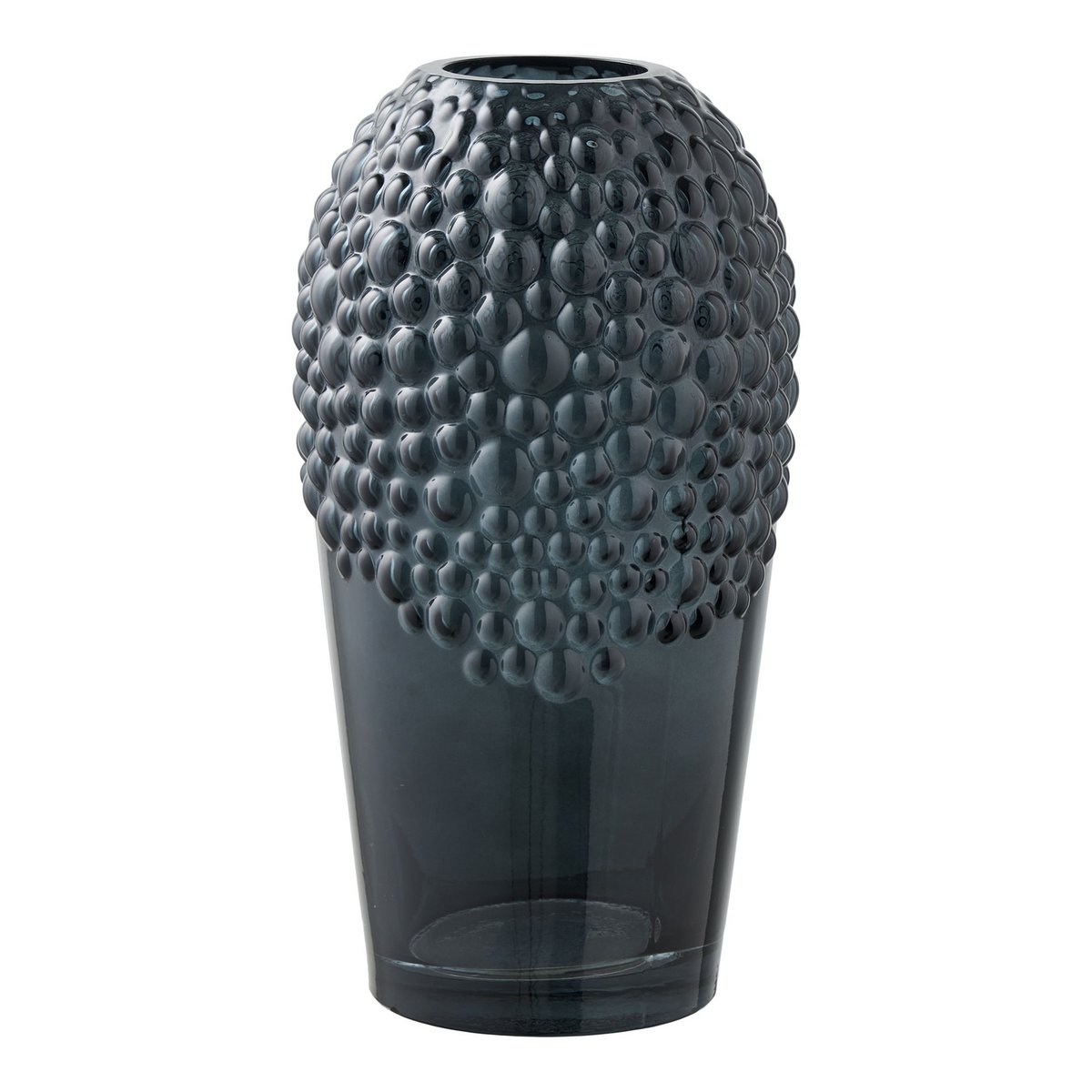 House Nordic ApS - Vaas, glas, donkergrijs, ø14x25 cm - Deco Delights