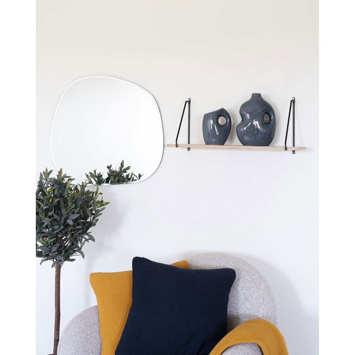 House Nordic ApS - Vaas - Keramisch, Blauw - Deco Delights Vaas