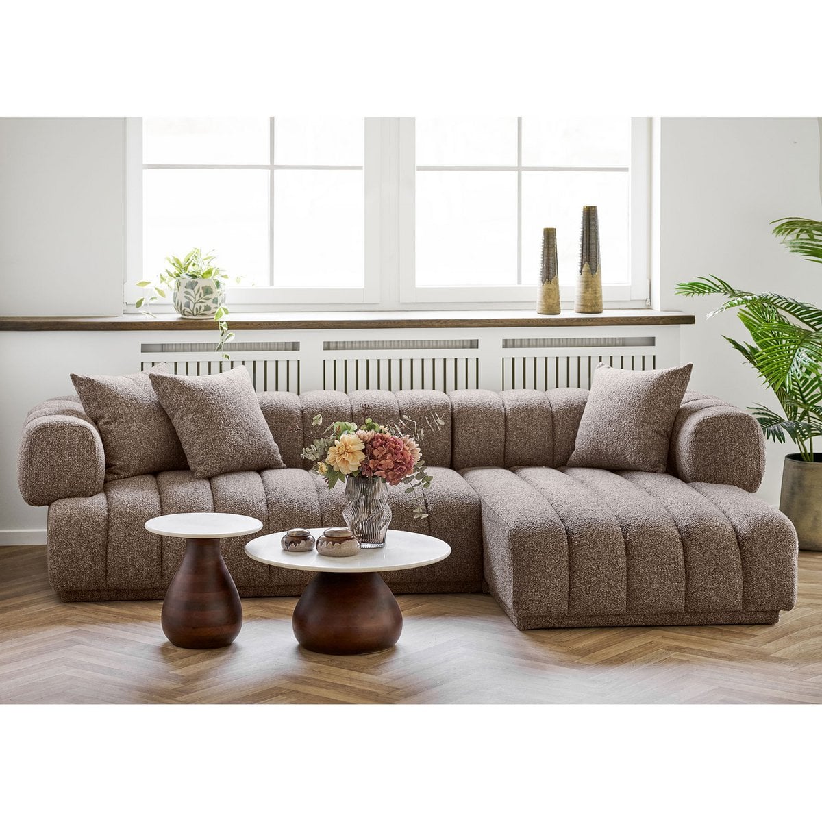 House Nordic ApS - Vaas, mondgeblazen glas, bruin, ø17x25 cm - Deco Delights
