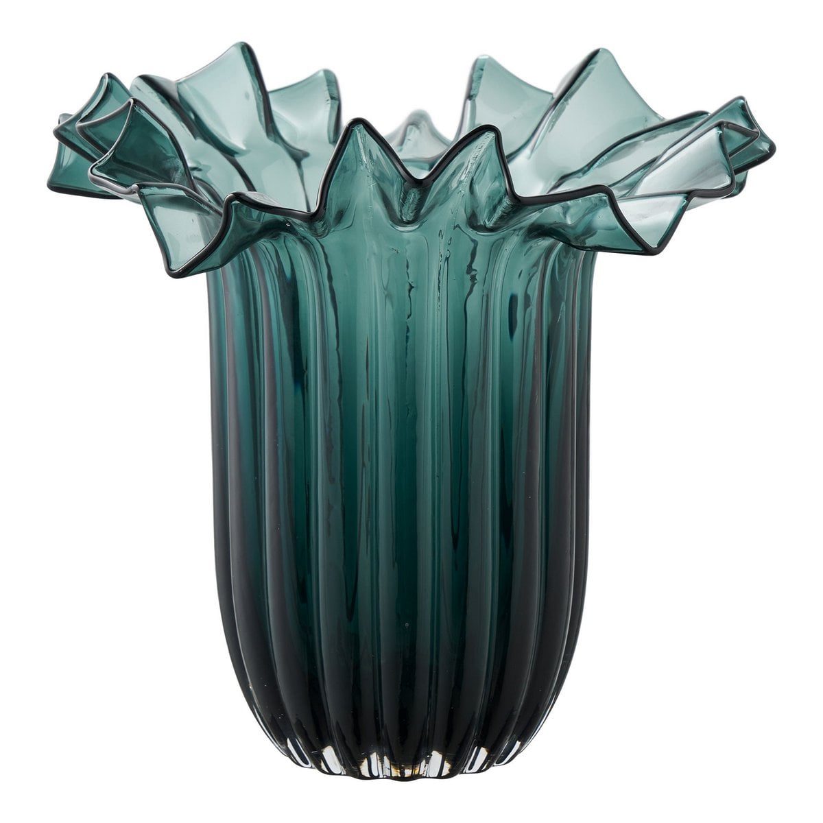 House Nordic ApS - Vaas, mondgeblazen glas, donkergroen, 25x30 cm - Deco Delights