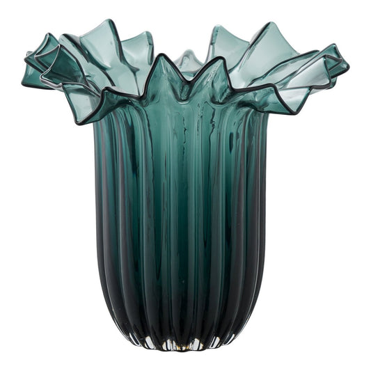 House Nordic ApS - Vaas, mondgeblazen glas, donkergroen, 25x30 cm - Deco Delights