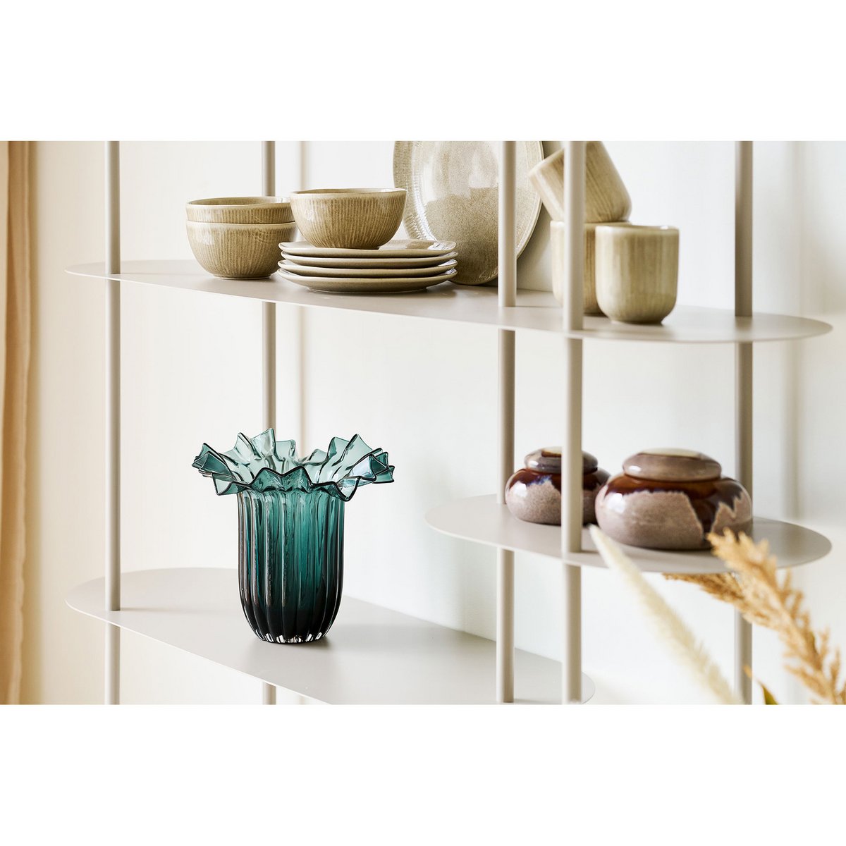 House Nordic ApS - Vaas, mondgeblazen glas, donkergroen, 25x30 cm - Deco Delights