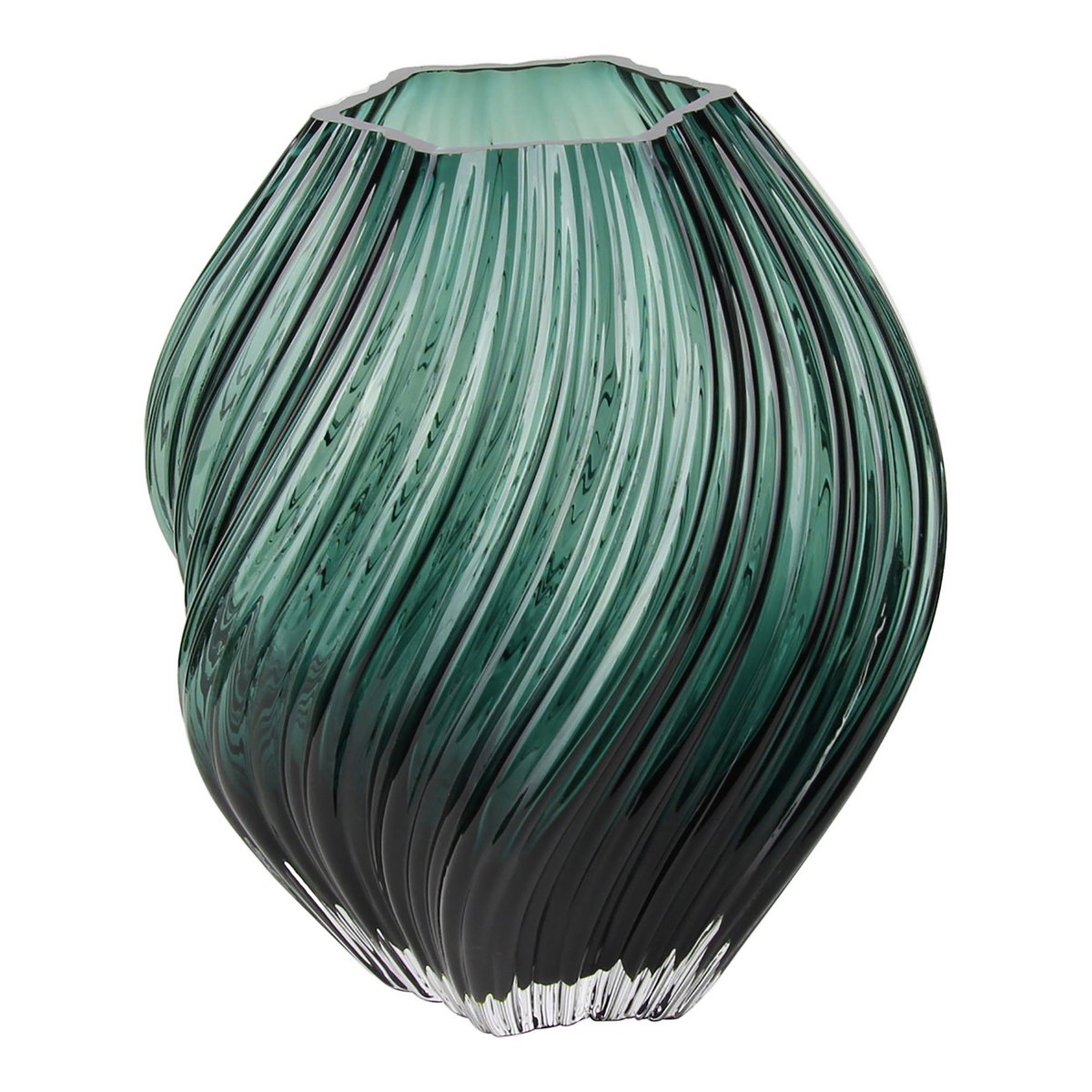 House Nordic ApS - Vaas, mondgeblazen glas, donkergroen, ø19x23 cm - Deco Delights