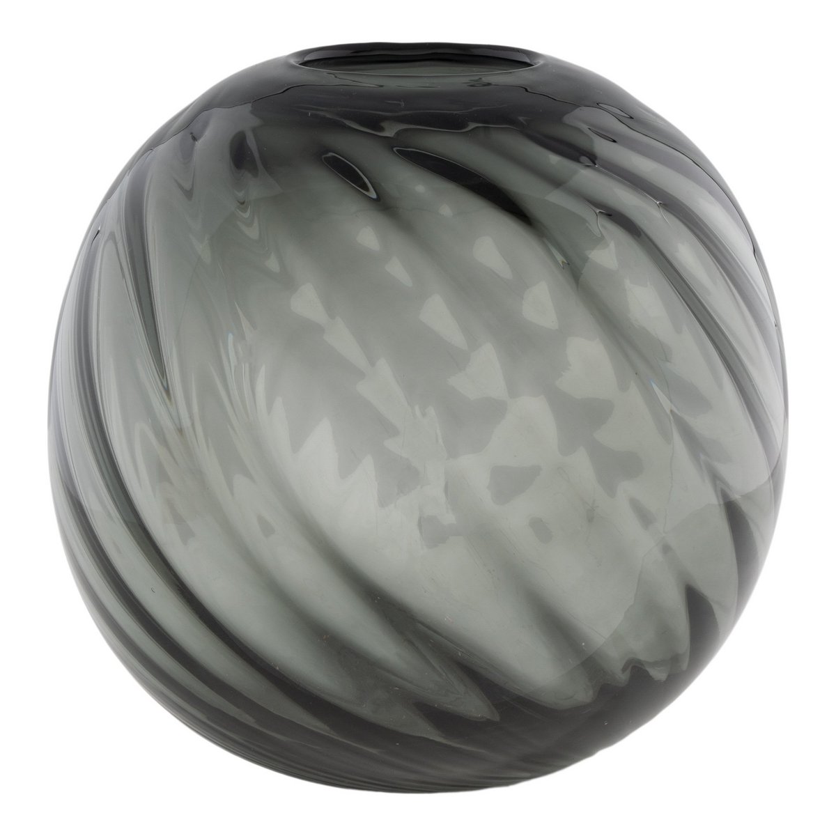 House Nordic ApS - Vaas - Vaas in mondgeblazen glas, grijs, rond, Ø20x19 cm - Deco Delights Vaas