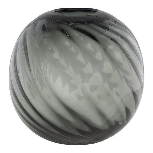 House Nordic ApS - Vaas - Vaas in mondgeblazen glas, grijs, rond, Ø20x19 cm - Deco Delights Vaas