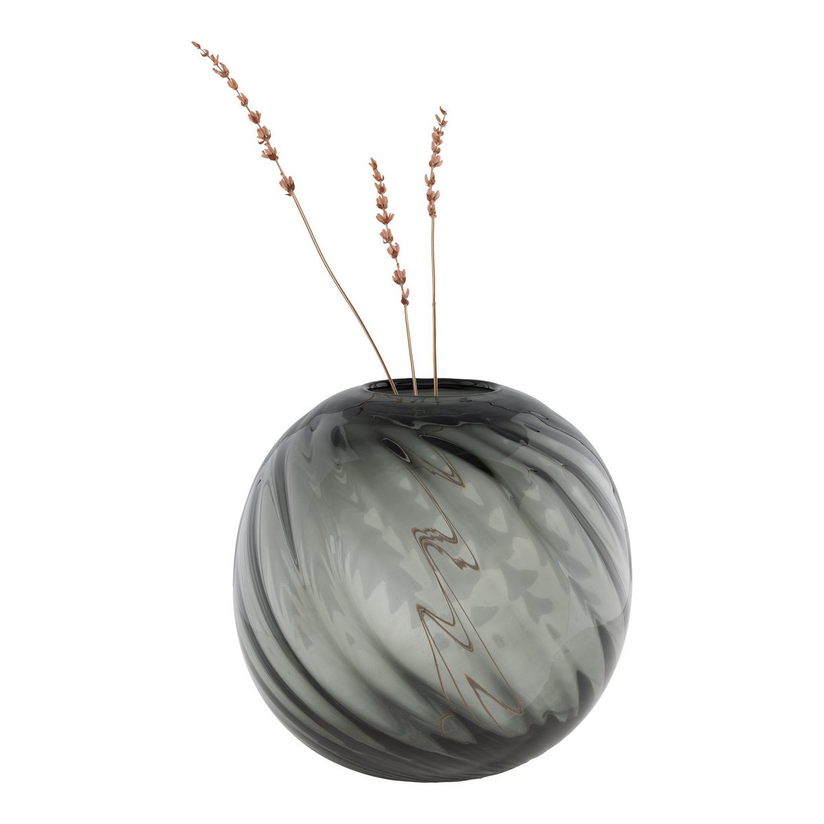 House Nordic ApS - Vaas - Vaas in mondgeblazen glas, grijs, rond, Ø20x19 cm - Deco Delights Vaas