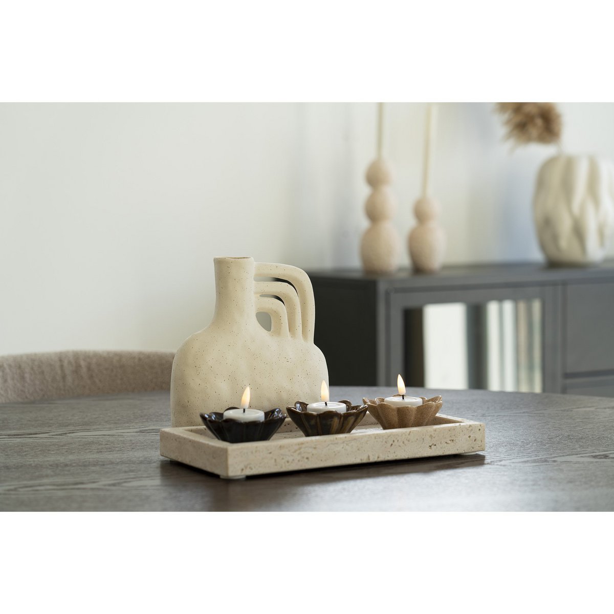 House Nordic ApS - Vaas - Vaas, keramiek, beige, 18,5x8x19,5 cm - Deco Delights Vaas