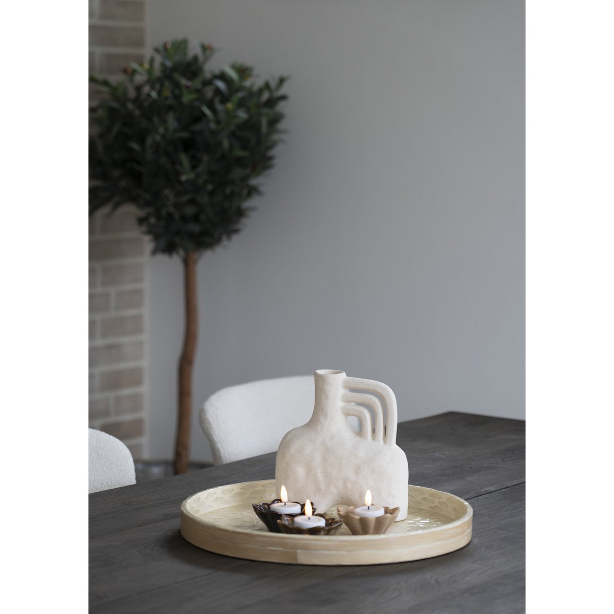 House Nordic ApS - Vaas - Vaas, keramiek, beige, 18,5x8x19,5 cm - Deco Delights Vaas