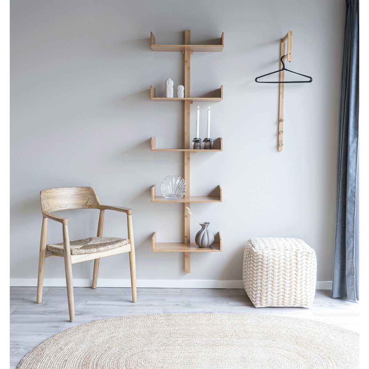 House Nordic ApS - Vapi Poef - Poef, handgeweven, naturel/ivoor, 40x40 cm - Deco Delights