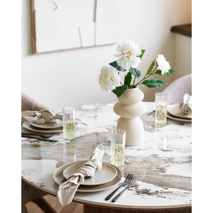 House Nordic ApS - Viola Dinerbord, keramiek, beige, ø27 cm, set van 4 - Deco Delights