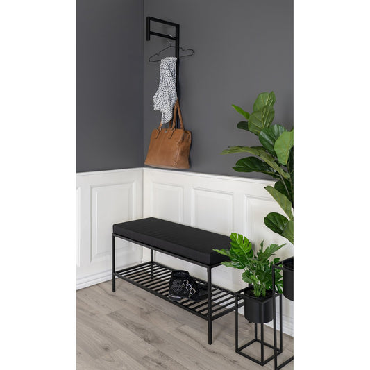 House Nordic ApS - Vita Bank - zwart, staal, 100x36x48,5cm - Deco Delights