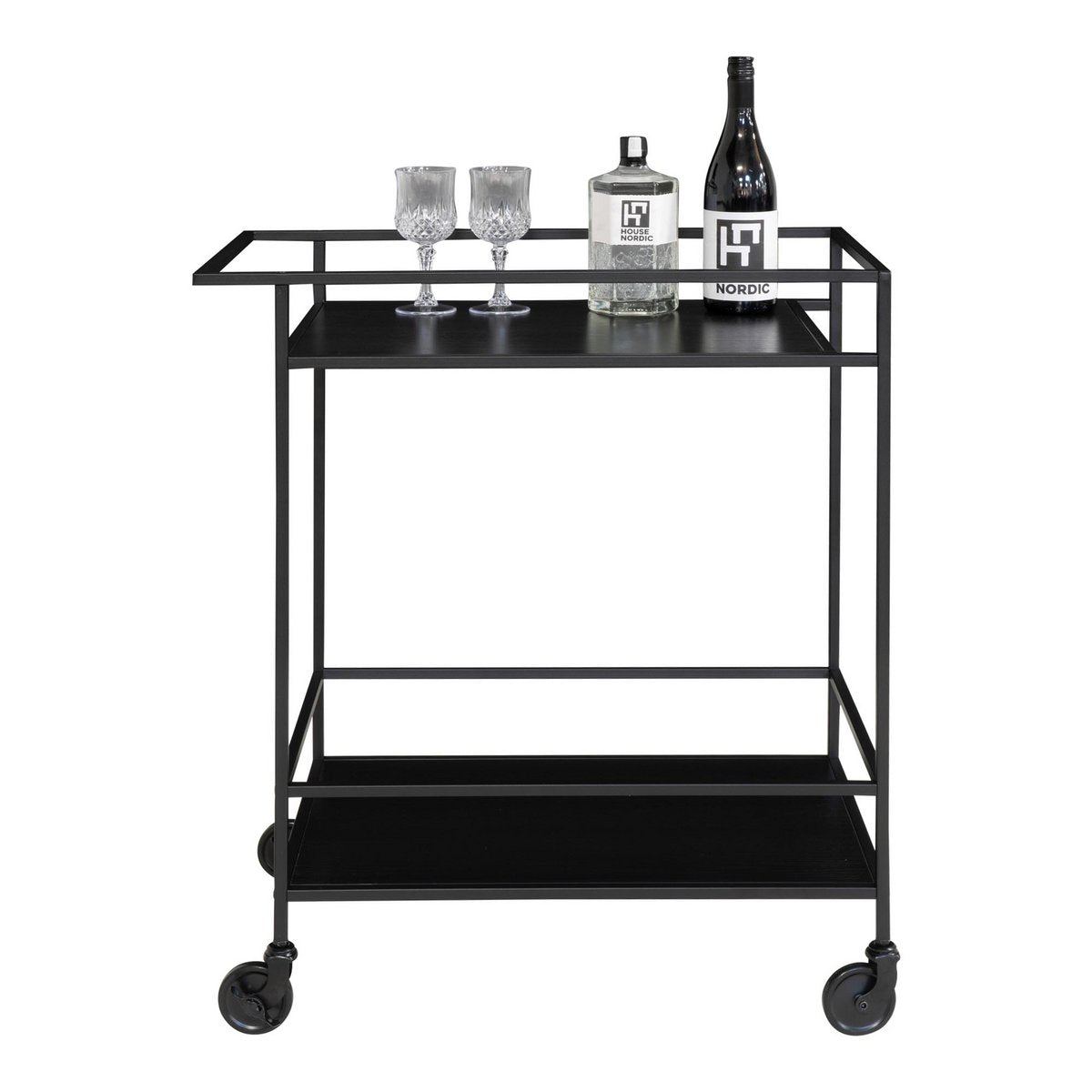House Nordic ApS - Vita Bar Trolley - zwart, staal, 68x40x79cm - Deco Delights