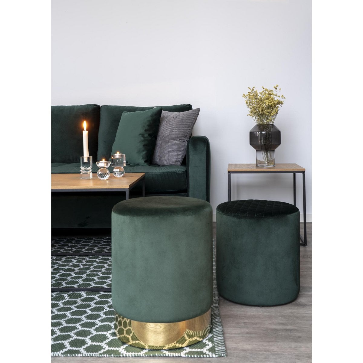 House Nordic ApS - Vita Bijzettafel - eikenlook, zwart, 45x45x45cm - Deco Delights