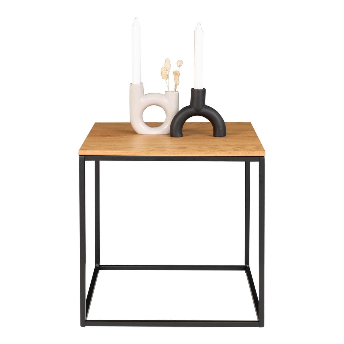 House Nordic ApS - Vita Bijzettafel - eikenlook, zwart, 45x45x45cm - Deco Delights