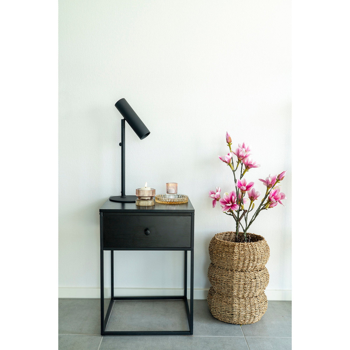 House Nordic ApS - Vita Bijzettafel Zwart met Lade - Deco Delights Bijzettafel