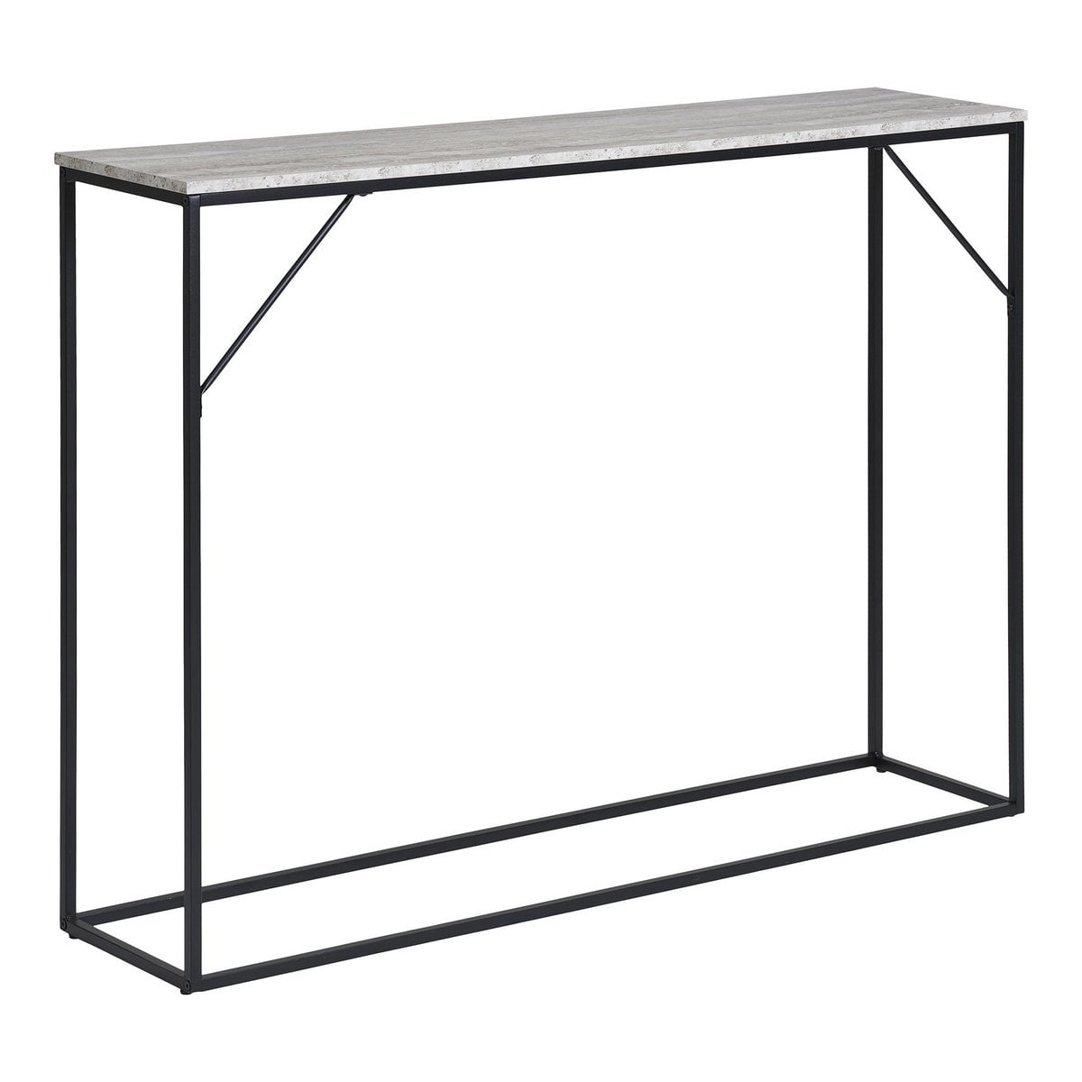 House Nordic ApS - Vita Consoletafel - travertijnlook, zwart, 110x26x80cm - Deco Delights