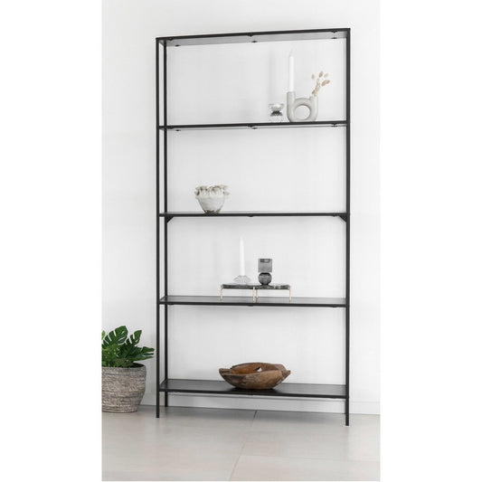 House Nordic ApS - Vita Plank, 5 planken, metaal, zwart, 80x36x170 cm - Deco Delights