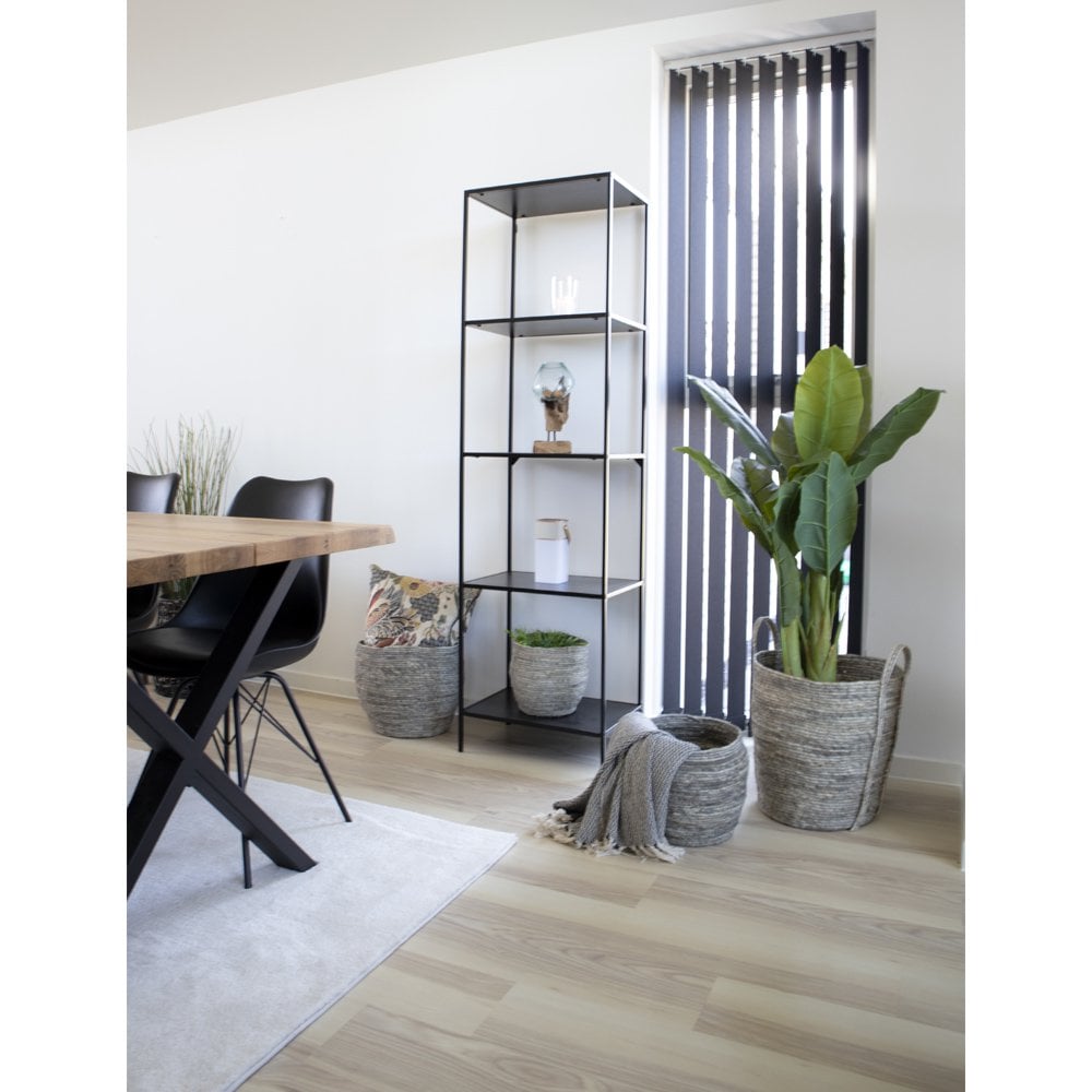 House Nordic ApS - Vita Boekenkast - zwart, staal, 51x36x170cm - Deco Delights