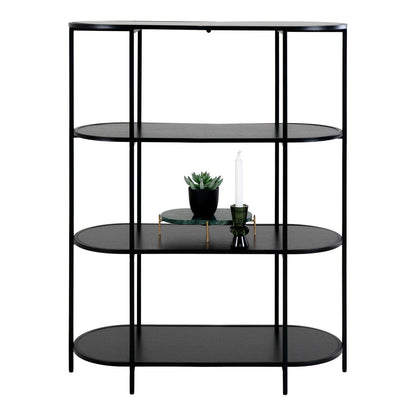 House Nordic ApS - Vita Plank - Zwart, Staal/spaanplaat/melaminefolie, 85x36x111 cm - Deco Delights