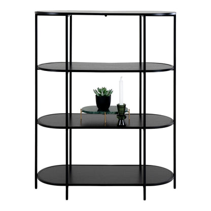 House Nordic ApS - Vita Plank - Zwart, Staal/spaanplaat/melaminefolie, 85x36x111 cm - Deco Delights