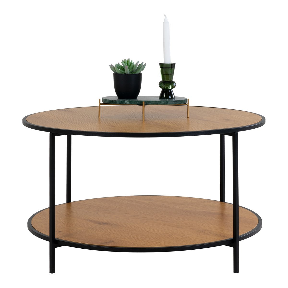 House Nordic ApS - Vita Salontafel - eikenlook, staal, Ø80x45cm - Deco Delights