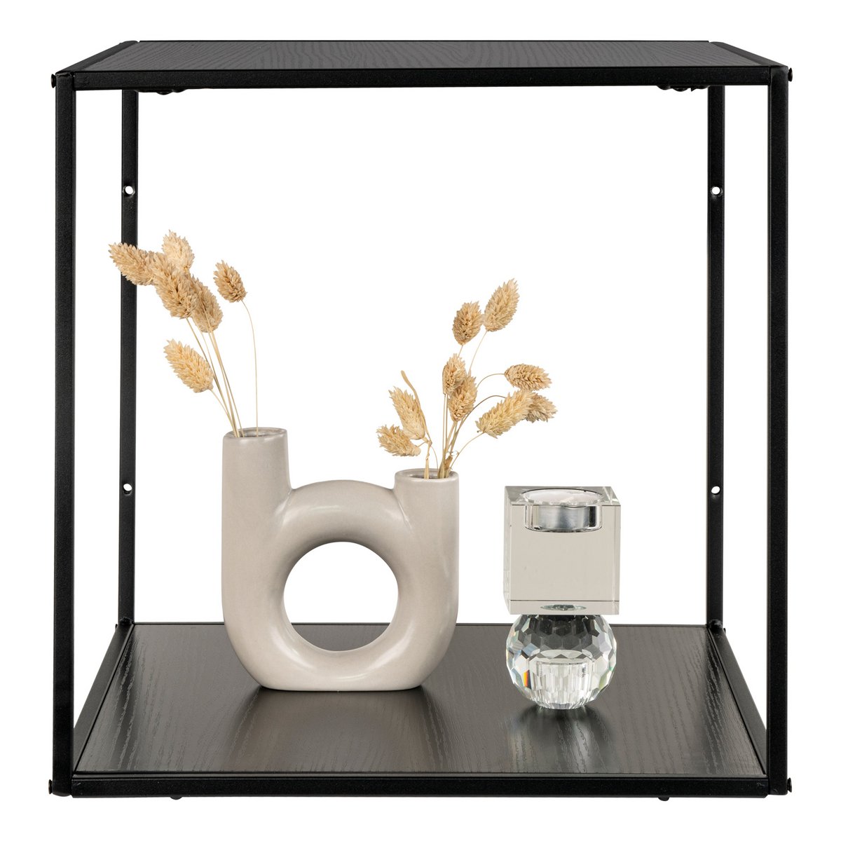 House Nordic ApS - Vita Wandplank - zwart, staal, 36x36x36cm - Deco Delights