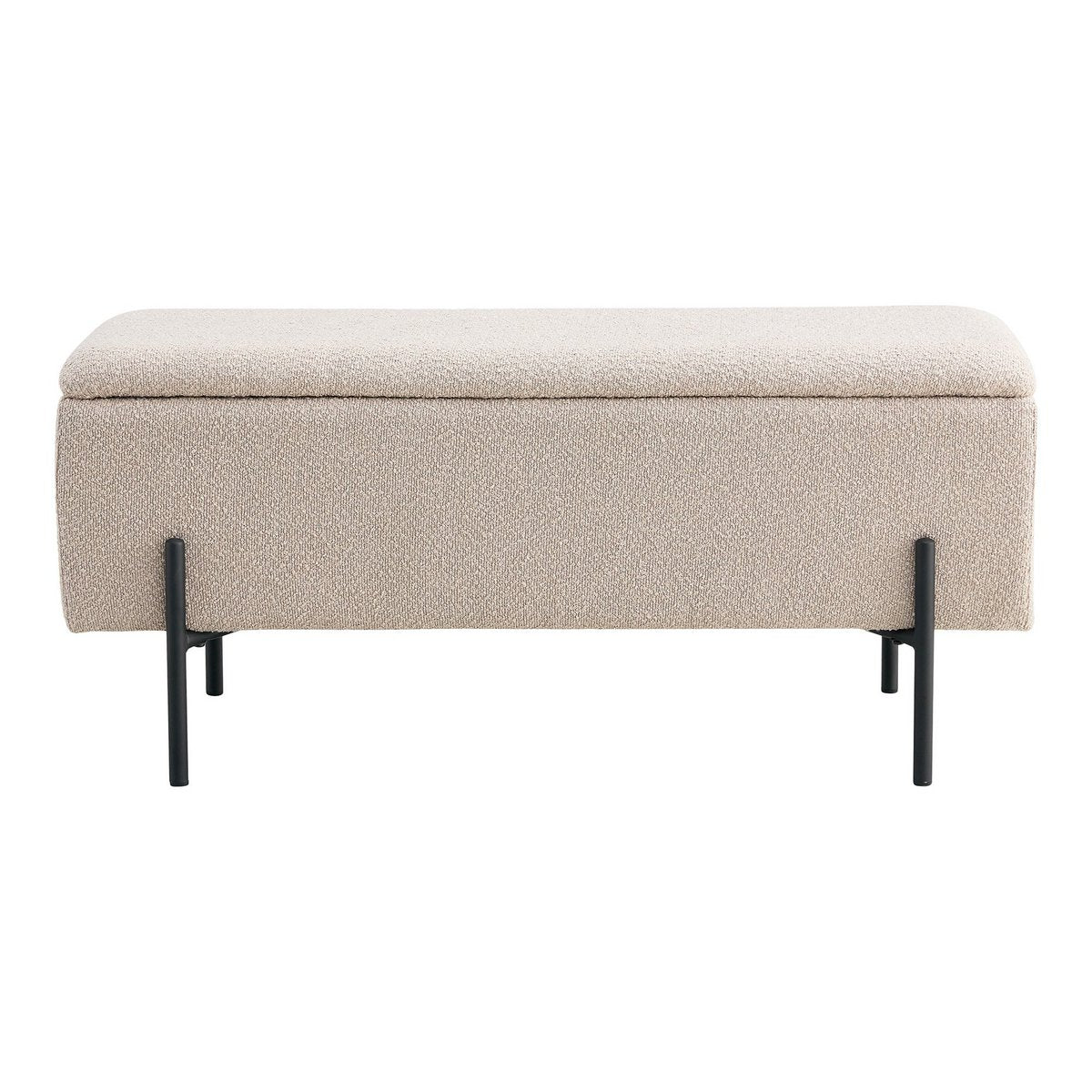 House Nordic ApS - Watford Bank - Beige, Bouclé, met opbergruimte 95x36,5x43cm - Deco Delights