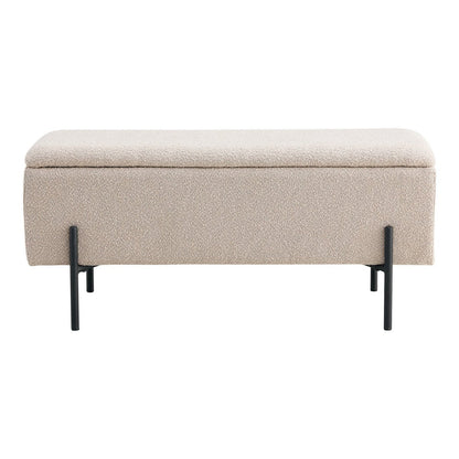 House Nordic ApS - Watford Bank - Beige, Bouclé, met opbergruimte 95x36,5x43cm - Deco Delights