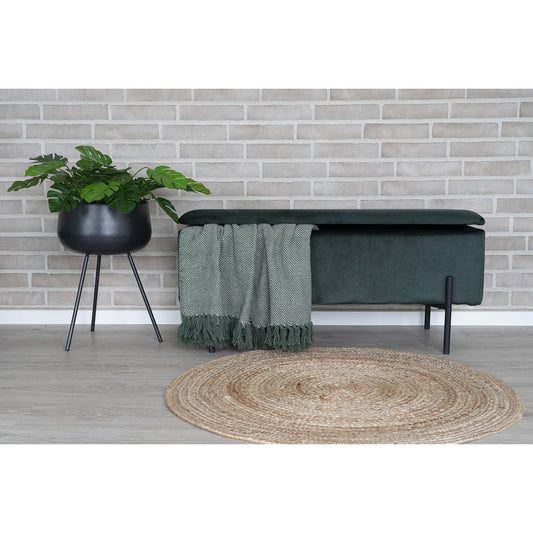 House Nordic ApS - Watford bank - groen, velours, zwarte metalen poten - Deco Delights