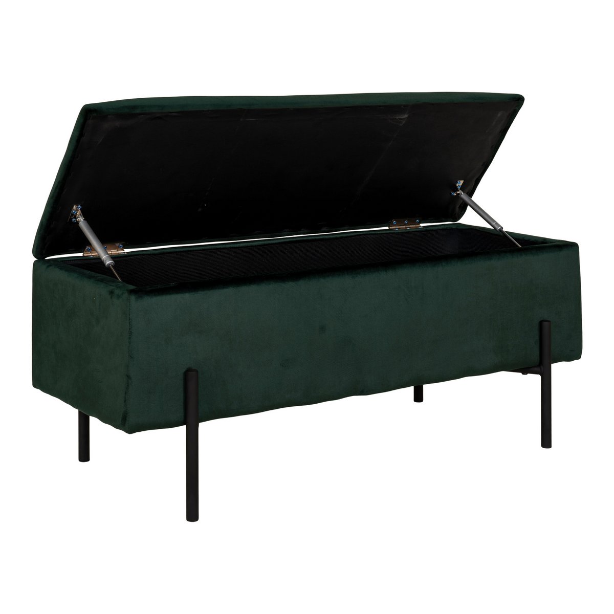 House Nordic ApS - Watford bank - groen, velours, zwarte metalen poten - Deco Delights