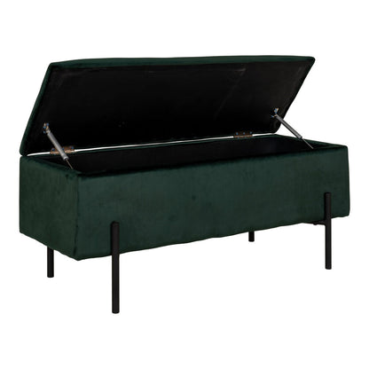 House Nordic ApS - Watford bank - groen, velours, zwarte metalen poten - Deco Delights