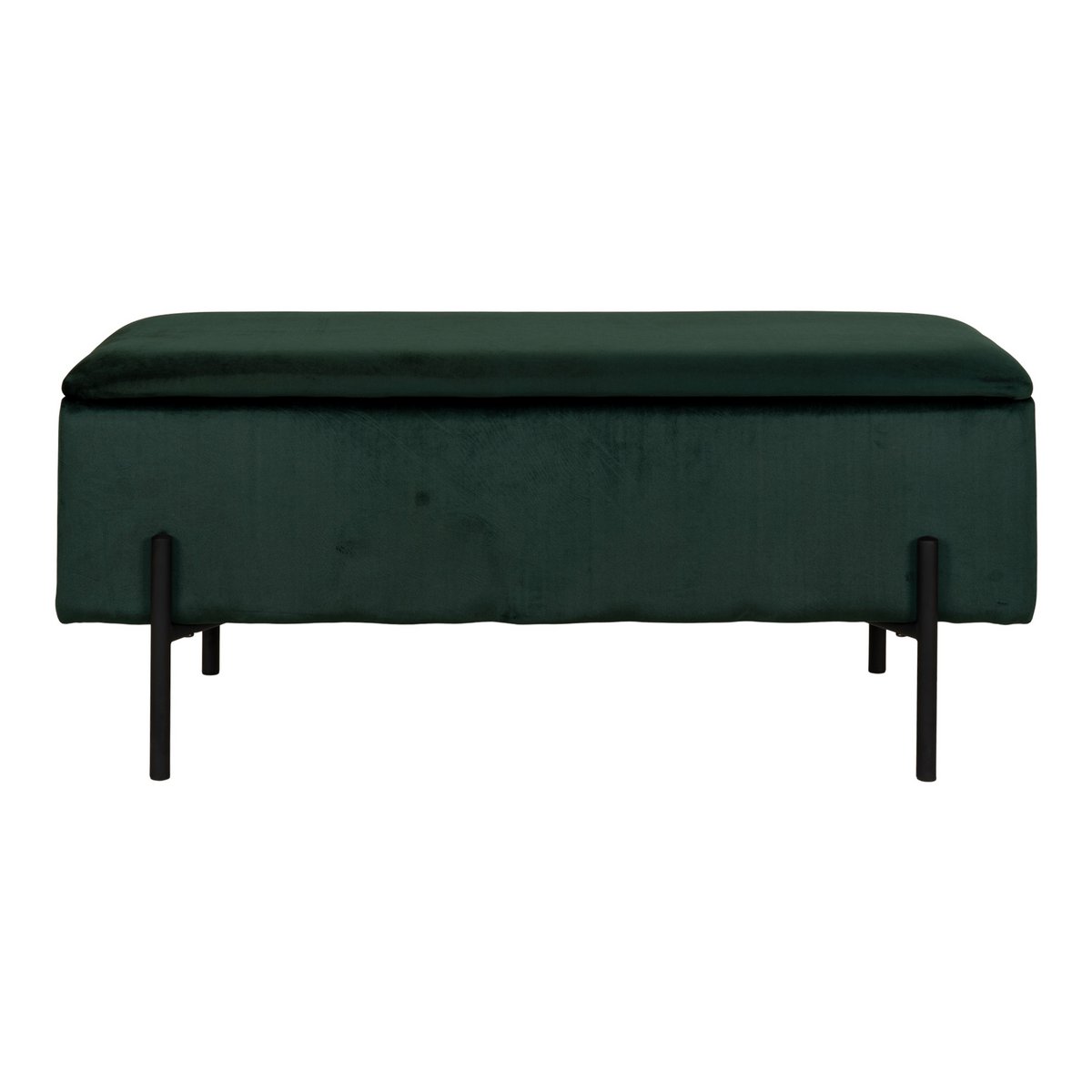 House Nordic ApS - Watford bank - groen, velours, zwarte metalen poten - Deco Delights