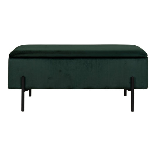 House Nordic ApS - Watford bank - groen, velours, zwarte metalen poten - Deco Delights