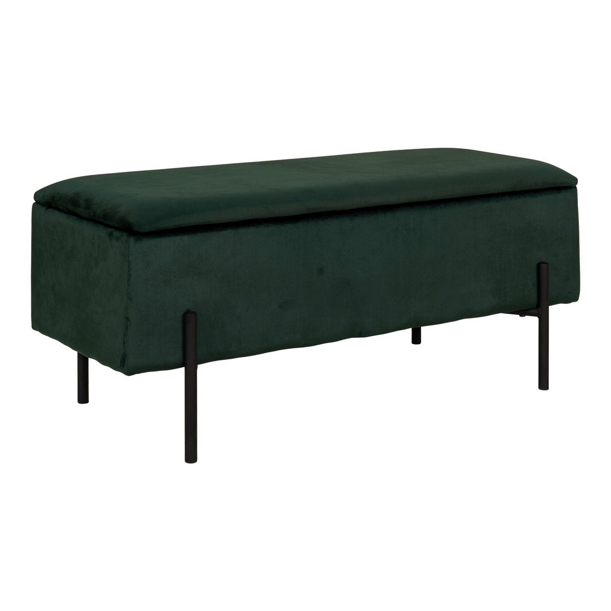 House Nordic ApS - Watford bank - groen, velours, zwarte metalen poten - Deco Delights