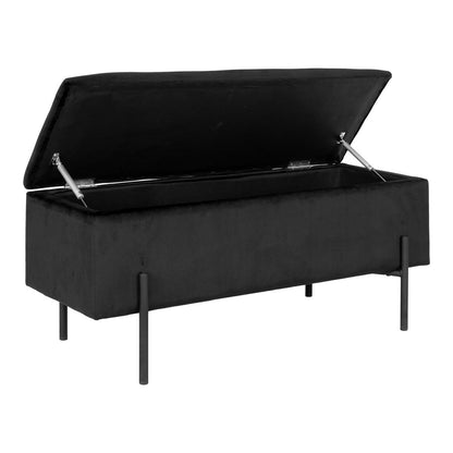 House Nordic ApS - Watford Bank - Polyester, Multiplex, Zwart Fluweel - 95x36,5x43 cm - Deco Delights