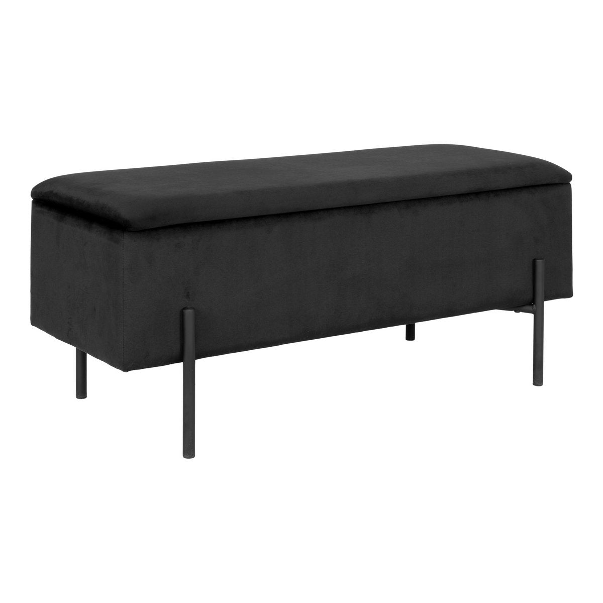 House Nordic ApS - Watford Bank - Polyester, Multiplex, Zwart Fluweel - 95x36,5x43 cm - Deco Delights