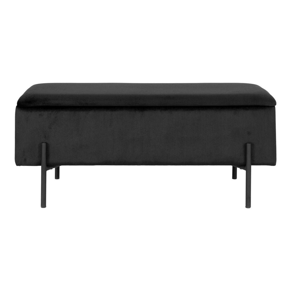 House Nordic ApS - Watford Bank - Polyester, Multiplex, Zwart Fluweel - 95x36,5x43 cm - Deco Delights
