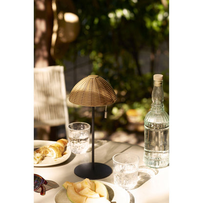 House Nordic ApS - Wigan LED Tafellamp, metaal, oplaadbaar, natuur/zwart - Deco Delights