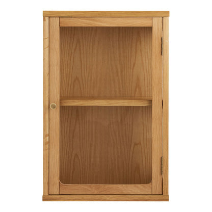 House Nordic ApS - Zamora Hangkast, eiken/eikenfineer/gehard glas, naturel, 20x40x60 cm - Deco Delights