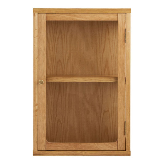 House Nordic ApS - Zamora Hangkast, eiken/eikenfineer/gehard glas, naturel, 20x40x60 cm - Deco Delights