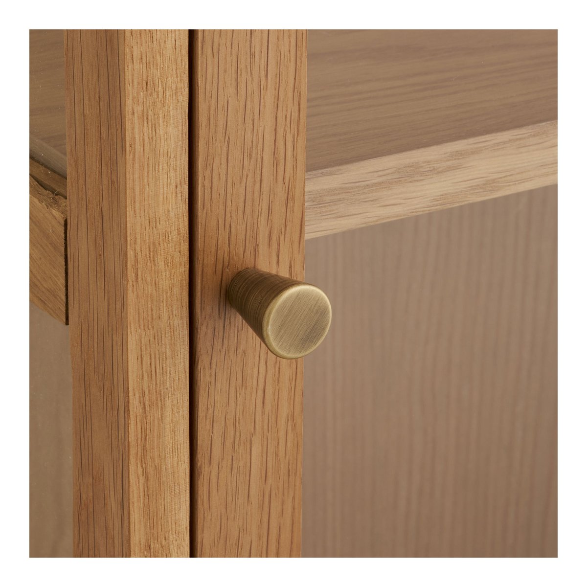 House Nordic ApS - Zamora Hangkast, eiken/eikenfineer/gehard glas, naturel, 20x40x60 cm - Deco Delights