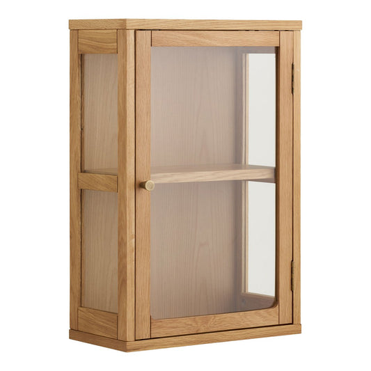 House Nordic ApS - Zamora Hangkast, eiken/eikenfineer/gehard glas, naturel, 20x40x60 cm - Deco Delights