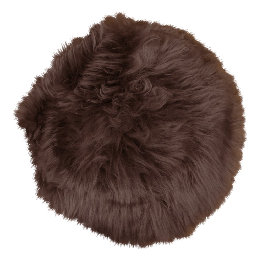 House Nordic ApS - Zitting van lamsleer - Echt lamsleer, Bruin - Ø35 cm - Deco Delights